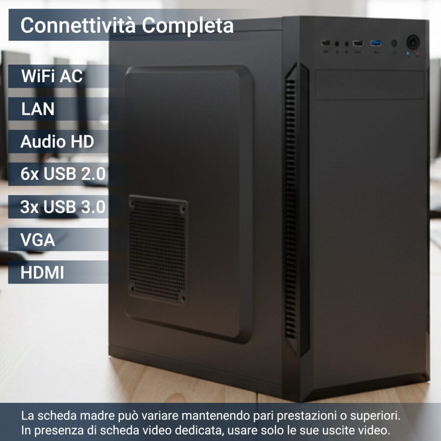 pc fisso completo computer desktop intel core i7 4770 • ram 32gb • ssd 1tb • grafica integrata intel hd 4600 • wi fi ac • masterizzatore dvd • hdmi • usb 3.0 • windows 11 pro • pronto all'uso