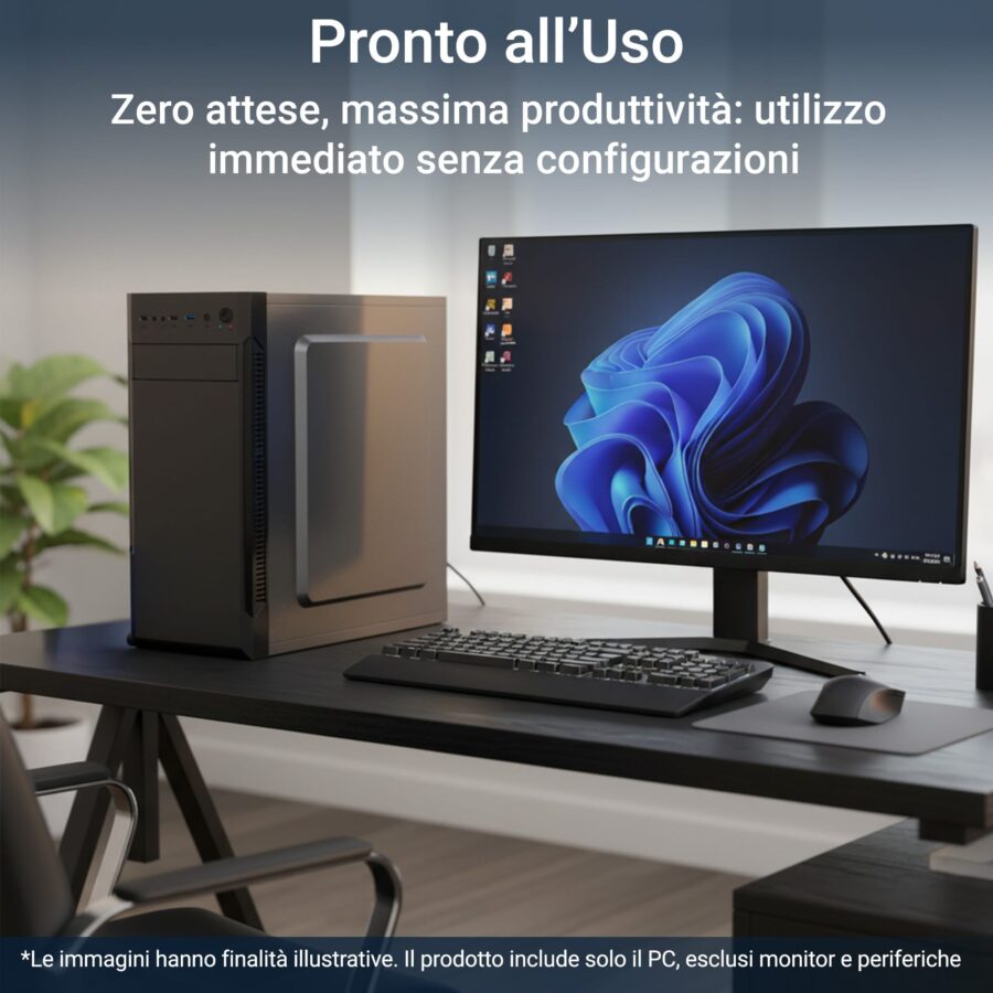 pc fisso completo computer desktop amd ryzen 7 5700g • ram 32gb ddr4 • ssd 1tb nvme m.2 • grafica radeon vega 8 • wi fi ac e bluetooth • masterizzatore dvd • hdmi • usb 3.0 • windows 11 pro